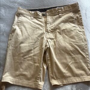 Volcom Tan Flat Front Shorts Casual Style